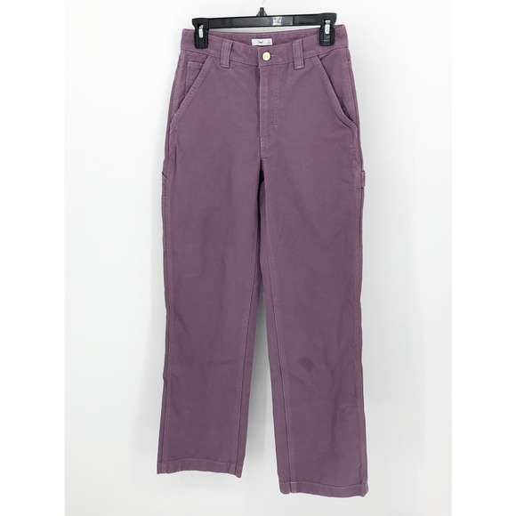 TNA Women's The Greenwich Pant 2 Purple High-Waist Carpenter Twill Stretch - Picture 1 of 14